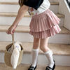 Летняя белая детская юбка в складку, в западном стиле