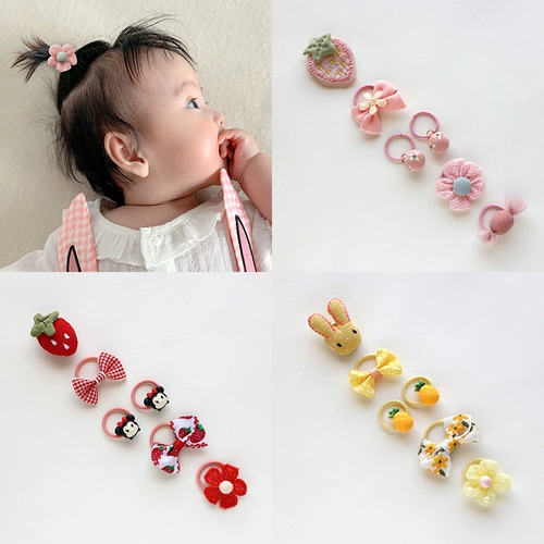 Милая детская мультяшная маленькая ткань, безвредная резинка для волос, аксессуар для волос, не повреждает волосы