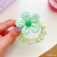 4#зеленое полосатое кольцо для волос