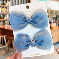 Синяя заколка для волос с бантиком для влюбленных