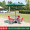 4 red chairs+80 water patterned round table+iron umbrella+base