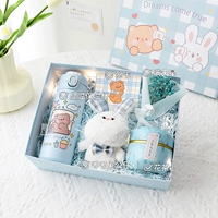 (Синий) Сянвен Иогнитная чашка+цветочный чай+кролик Дуду+Букет+подарочная коробка подарочная коробка