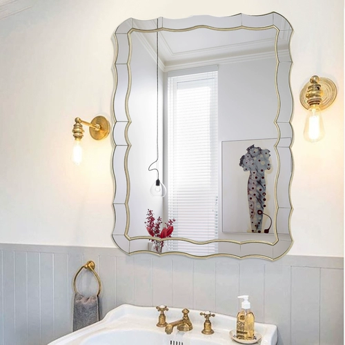 Зеркало в ванной комнате дома американское стиль заправка