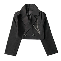 Черный пиджак классического кроя, жакет, длинный рукав