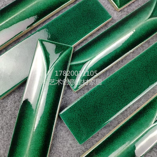 Чернила зеленый выпуклый кирпичный кирпичный кирпичный кирпичный кухонный настенный туалет все плитка ванная комната балкон балкон -бар ледяные плитки