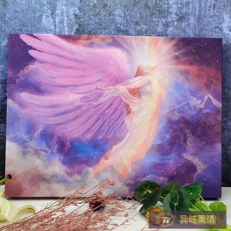 大天使紫水晶夫人画像照片画框油画布卡摆件客厅书桌玄关挂像