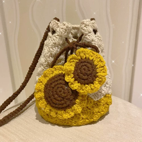 Двухцветная корзина, сумка, барсетка, плетеный набор материалов, «сделай сам», подсолнух