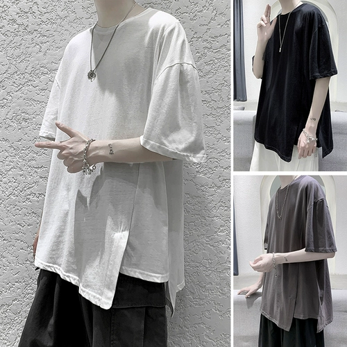 Трендовая брендовая футболка с коротким рукавом, свободный крой