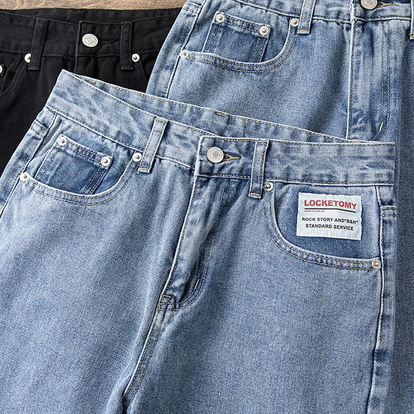 Джинсовые прямые свободные джинсы для отдыха, штаны подходит для мужчин и женщин, в американском стиле, свободный крой, средняя посадка