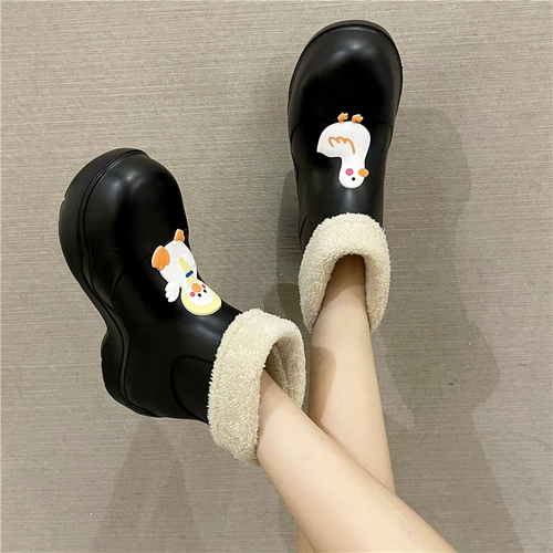 Мультяшная утепленная удерживающая тепло модная обувь, высокие нескользящие туфли, популярно в интернете