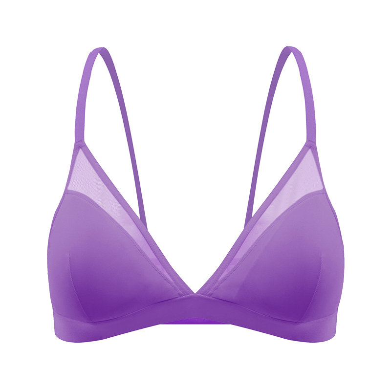 TWOPIECE速干拼接网纱三角杯内衣聚拢内衣舒适性感小胸文胸抹胸 TWOPIECE速干拼接网纱三角杯内衣聚拢内衣舒适性感小胸文胸抹胸