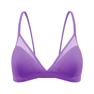 TWOPIECE速干拼接网纱三角杯内衣聚拢内衣舒适性感小胸文胸抹胸