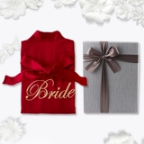 染沁 Красная пижама для невесты, шелковый банный халат, для подружки невесты, с вышивкой, делается под заказ