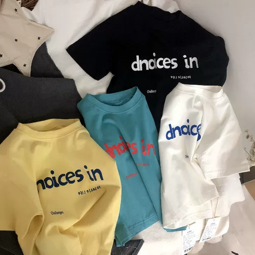 Детская футболка подходит для мужчин и женщин для отдыха, короткий рукав, оверсайз