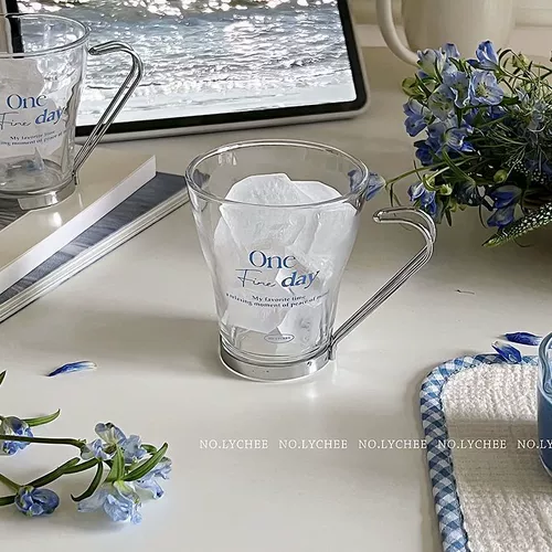 Новая чашка с высоким уровнем высокого значения ручка из нержавеющей стали тепло -устойчивый стакан с нишевой кофейной чашкой с творческим молоком