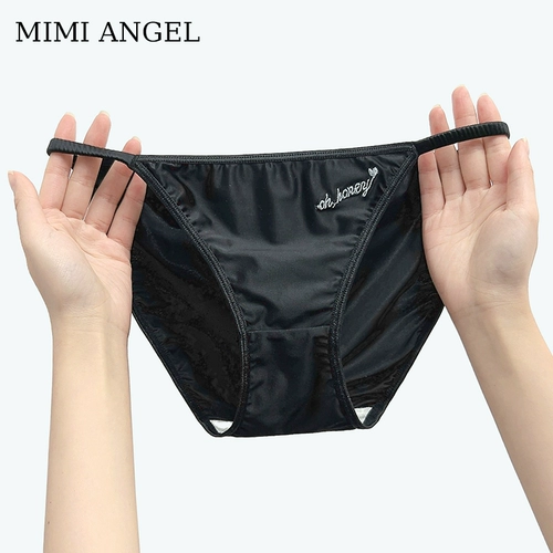 Трусы, тонкие штаны, сексуальные шорты, тонкий ремешок, с вышивкой