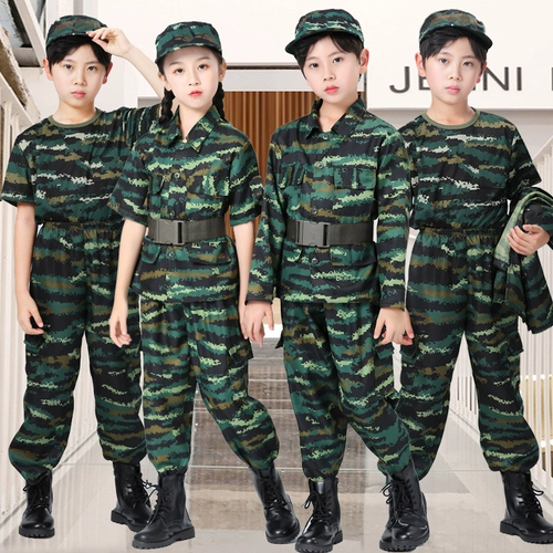 Детский камуфляжный комплект подходит для мужчин и женщин для школьников для раннего возраста, летний костюм