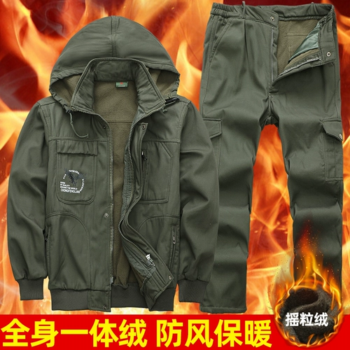 Утепленный хлопковый износостойкий удерживающий тепло камуфляжный комбинезон, увеличенная толщина, защита от ожогов