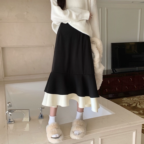 Шерстяная весенняя приталенная сексуальная цветная длинная юбка, высокая талия, А-силуэт