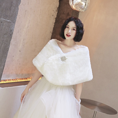 taobao agent Winter dress for bride, keep warm tube top, open shoulders