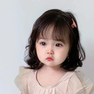 taobao agent Children's wig girl short hair cute fashion egg curly head baby naturally takes short curly hair fluffy full set