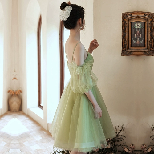 Вечернее платье, элитная юбка, зеленый наряд маленькой принцессы, изысканный стиль