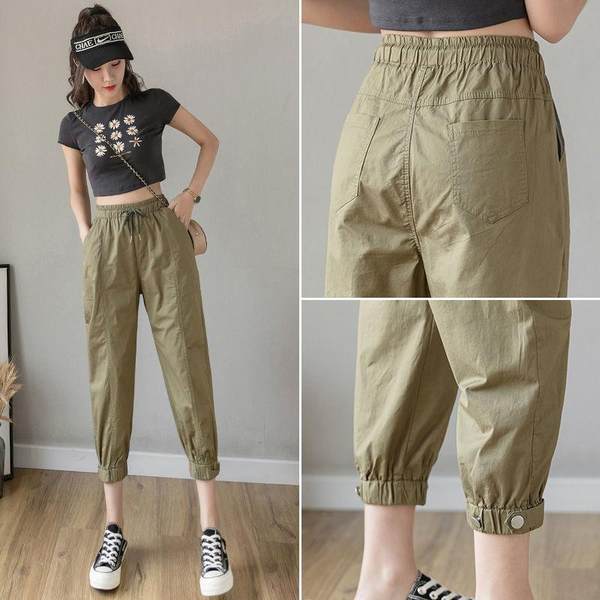 Штаны для отдыха, тонкая летняя одежда, оверсайз, свободный крой, высокая талия