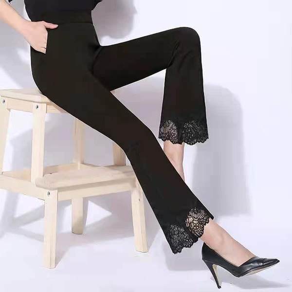 Летние модные штаны, трендовые приталенные эластичные штаны-клёш, в западном стиле, в корейском стиле