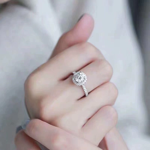 Платиновое обручальное кольцо, 18 карат, легкий роскошный стиль, изысканный стиль, один карат