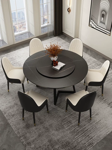 Вращающиеся столовые столы и стулья вращаются роскошные современные минималистские переговоры и круглые переговоры и комбинация