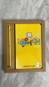 Книга, комплект, подарочная ручка, ноутбук, желтый синий блокнот, стиль