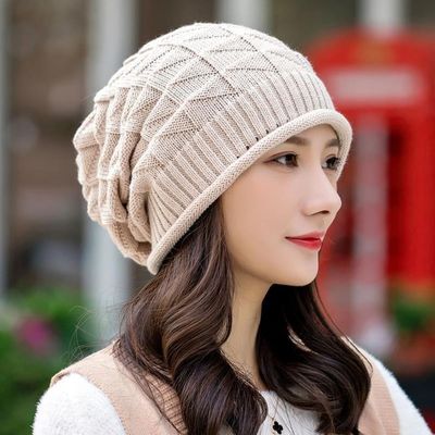 taobao agent Hat men and women loose single -layer cotton thread knitted hoody casual pile hats