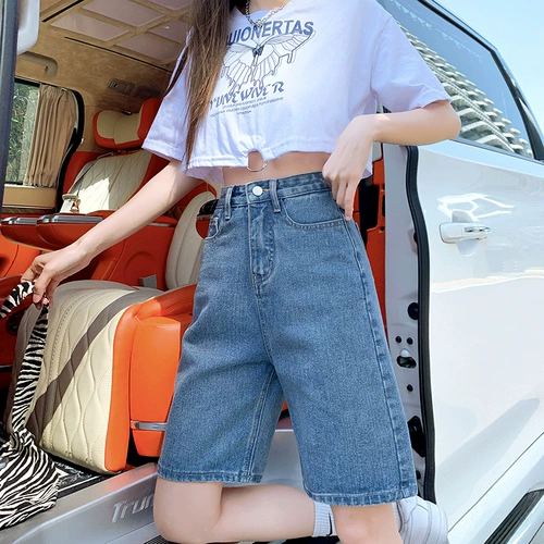 Джинсовая юбка, летние шорты, тонкие штаны, высокая талия, оверсайз, свободный крой