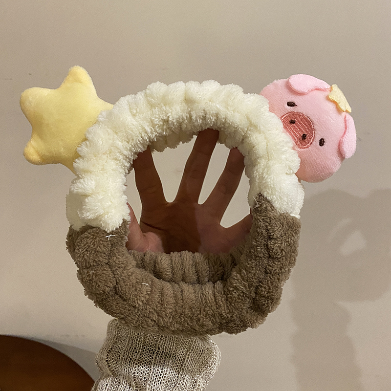 Herbst und Winter Haarband Mädchen süße Stern Ferkel Make-up waschen Gesicht zarte rutschfeste Stirnband_voghion.com