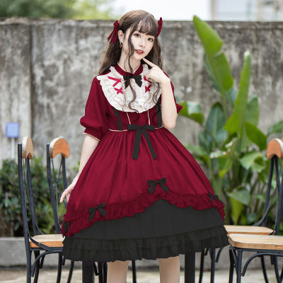 taobao agent Genuine design retro short sleeve dress, Lolita OP, Lolita style