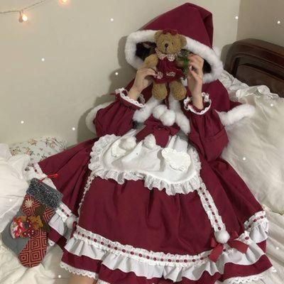 taobao agent Little Red Riding Hood, design long autumn dress, Lolita style