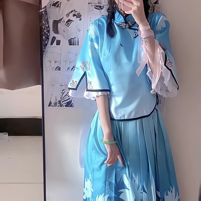 taobao agent King Nongyao Skin COSPLAY Shi Shi Shi Poetry Jiangnan Girl Anime Game Wig Shoes, clothes skirt