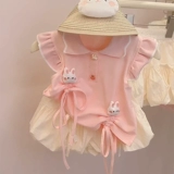 Летняя одежда, детский комплект, летняя юбка для девочек, в западном стиле, детская одежда