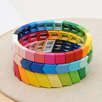 Bracelet female accessories fashion rainbow namel alloy cou