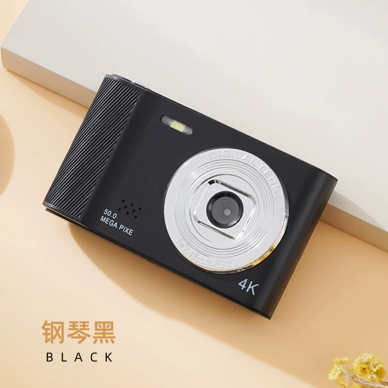 Камера 4K, компактная переносная, 50 МП, вспышка и поддержка карты TF (16–128 ГБ)