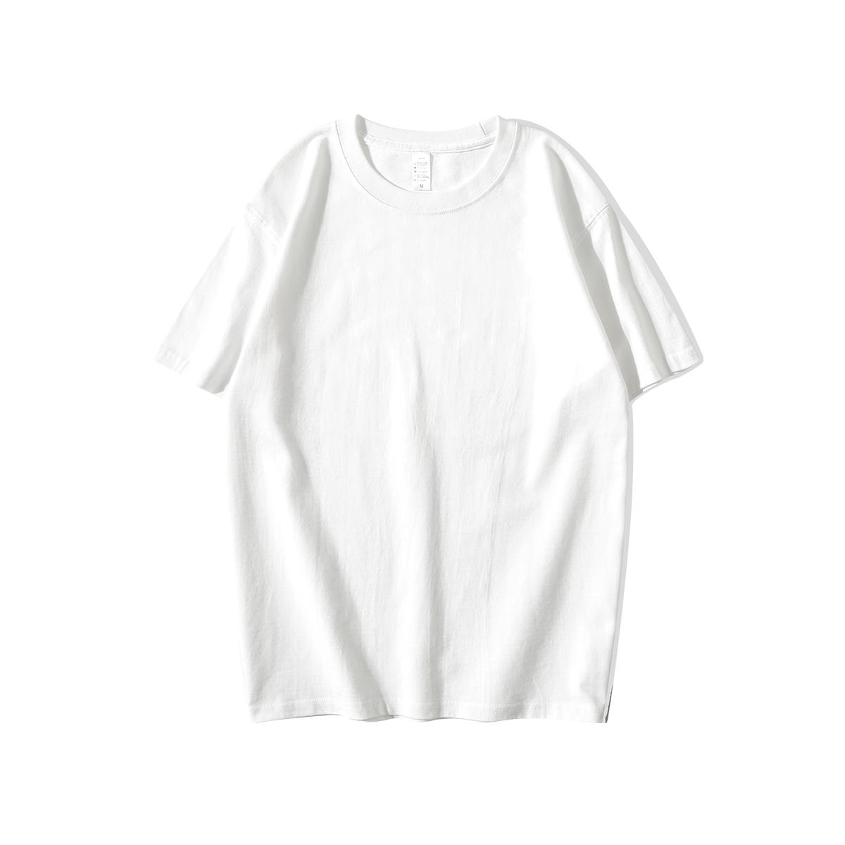200g纯棉重磅短袖t恤男女美式小领口 白色， 10.4元包邮
