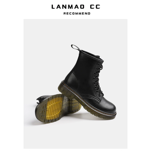 Martens, демисезонные классические короткие сапоги на платформе в английском стиле, ботинки, из натуральной кожи, коллекция 2022, в британском стиле