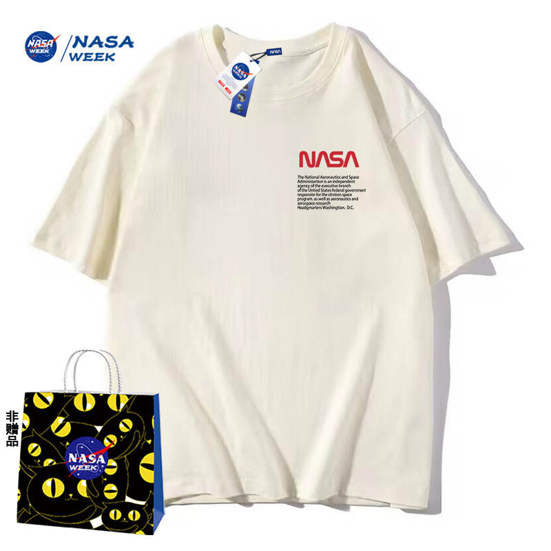 NASA WEEK官网联名款新品2024纯棉短袖t恤男女潮牌上衣情侣装T恤