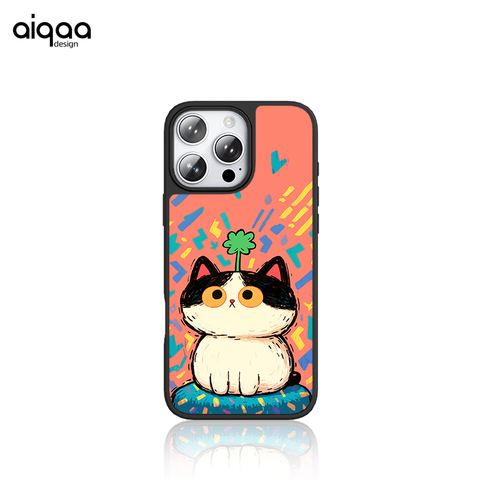 Funny Animal Cartoon Cat Illustration Hearts Stars Pattern Synthetic Leather – Pro/Plus/Max/Air – 17, 16, 15, 14, 13, 12