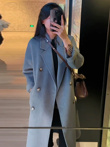 Демисезонное шерстяное пальто, куртка, в корейском стиле, в западном стиле, изысканный стиль