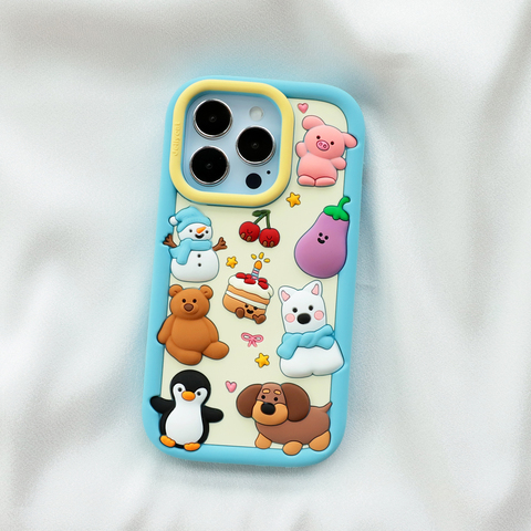 3D Cartoon Animal Silicone For Girls, Shockproof, Kickstand – 16, 15, 14, 13, 12 iPhone Case