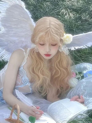 taobao agent Summer wig, platinum curly helmet, Lolita style, 2022 collection