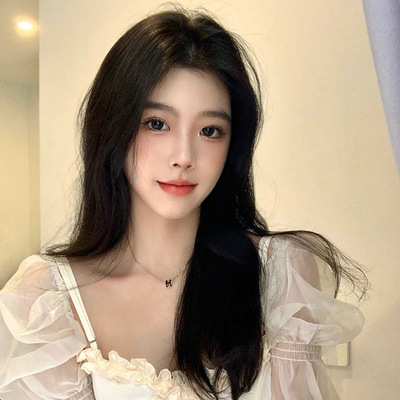 taobao agent Wig, bangs with hair parting, helmet, internet celebrity, mid length, Lolita style, adds volume