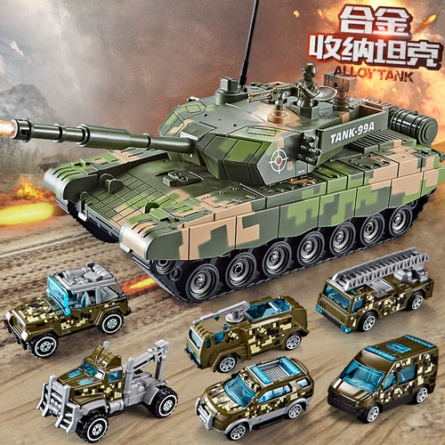 Инерционная игрушка, танк, большая металлическая модель автомобиля для мальчиков, игрушечная машина, ударопрочный комплект, 2 лет