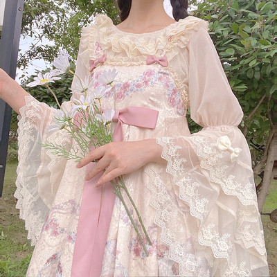 taobao agent Japanese lace megaphone, shiffon summer bra top, Lolita style